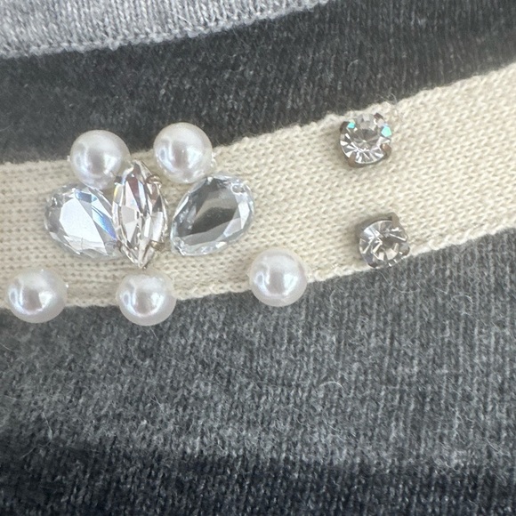 Y2K Blumarine Cashmere Wool Blend Striped  Dress w Embelished Neckline - Picture 5 of 14